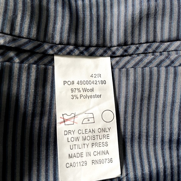 Calvin Klein Men’s Single Breast Navy Regular Fit 97% Wool Blazer Jacket 42R - Picture 7 of 8